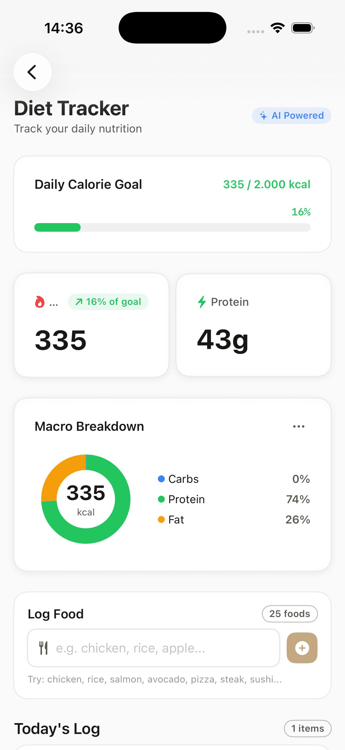 Diet Tracker app showcase