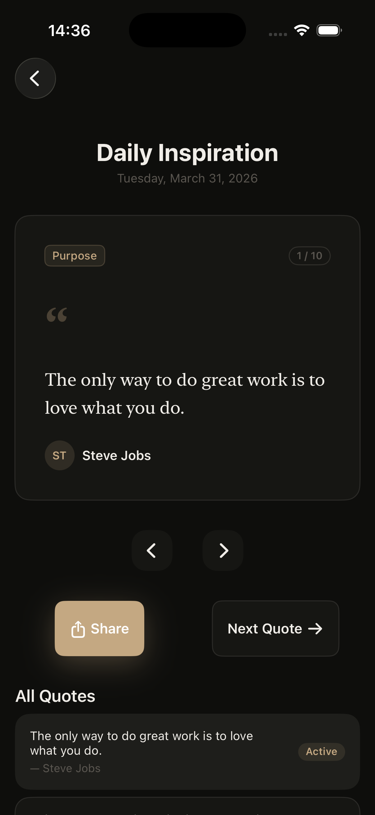 Daily Quotes app showcase